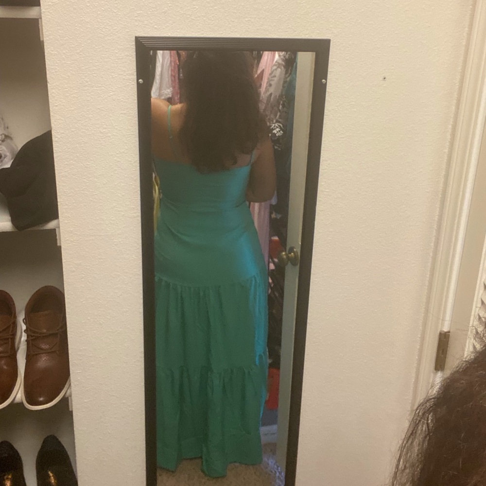 Buttoned, Spaghetti Strap, Ruffled, Maxidress - Picture 16 of 16